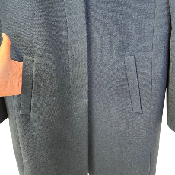 J. Crew Double Cloth Wool Blend Collarless Long Coat Size 10 Tall - Picture 6 of 6